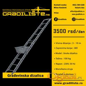 Građevinska šinska dizalica - najam, izdavanje